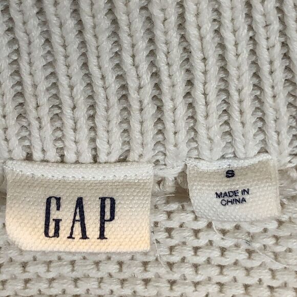 Gap Cardigan Sweater Womens Small Toggle Buttons Off White Gray Long Line Comfy - Picture 7 of 11